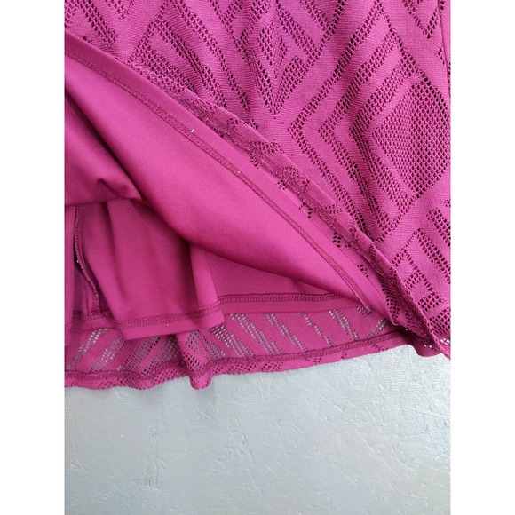 London Times Purple Lace Overlay Dress Geometric Pattern Women's‎ Size 12 - Picture 6 of 10